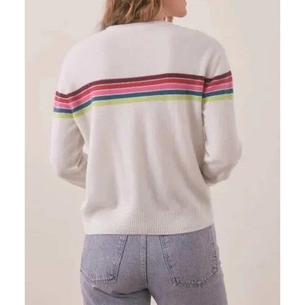 Marine Layer 100% Cashmere Striped Harper Sweater Pullover Cozy Retro Preppy Y2K - Picture 3 of 16
